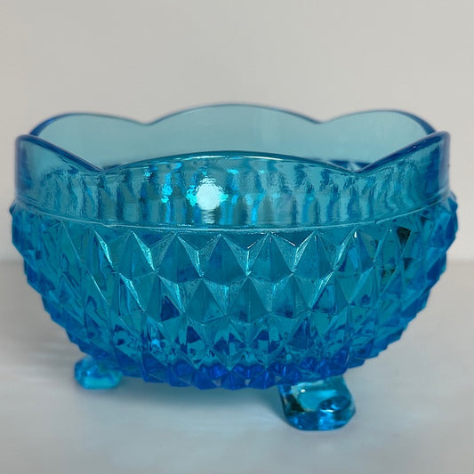 Indiana Glass Diamond Point 3 Footed Bowl