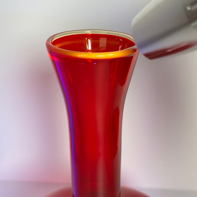 Red Art Glass Vase - Cadmium Glow