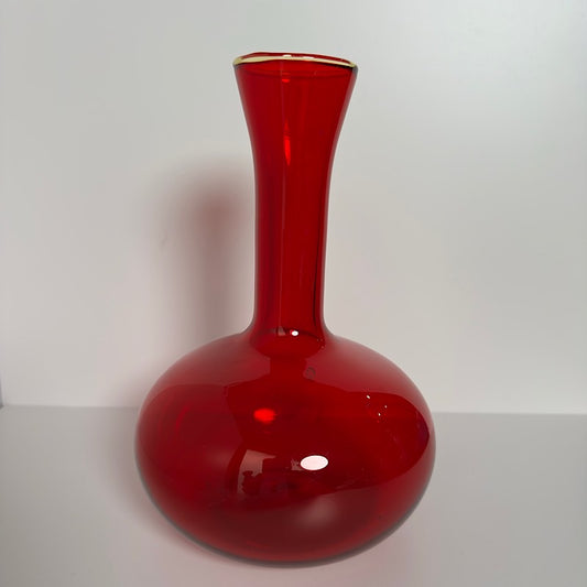 Red Art Glass Vase - Cadmium Glow