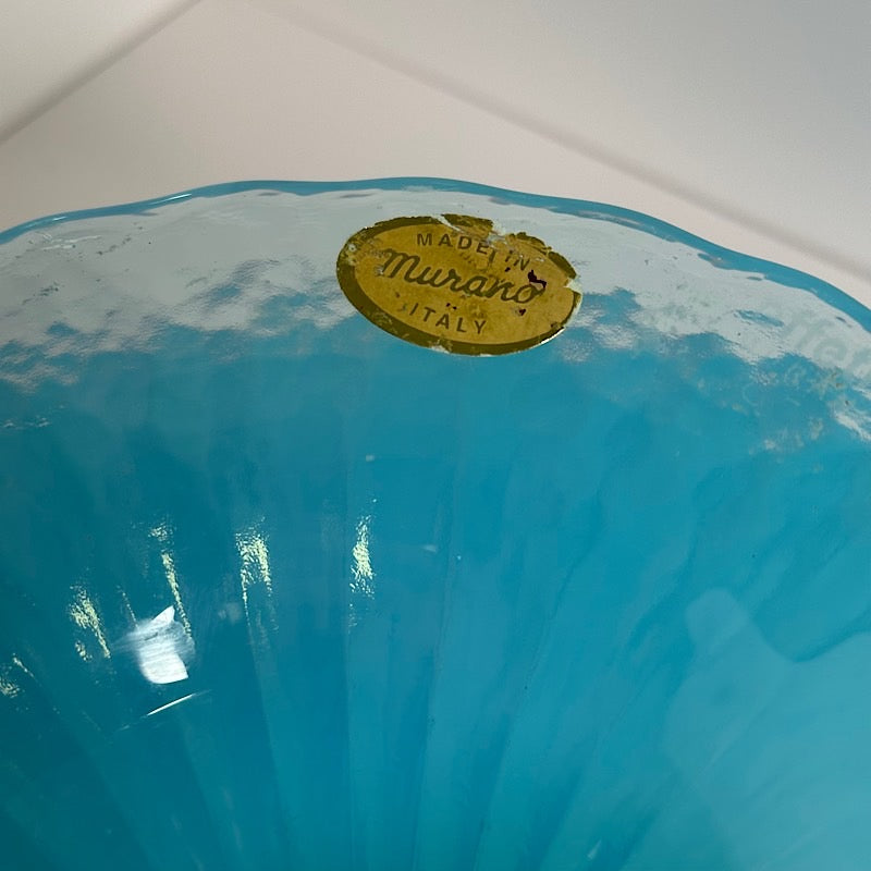 Murano Effetre Blue Opaline Cake Plate