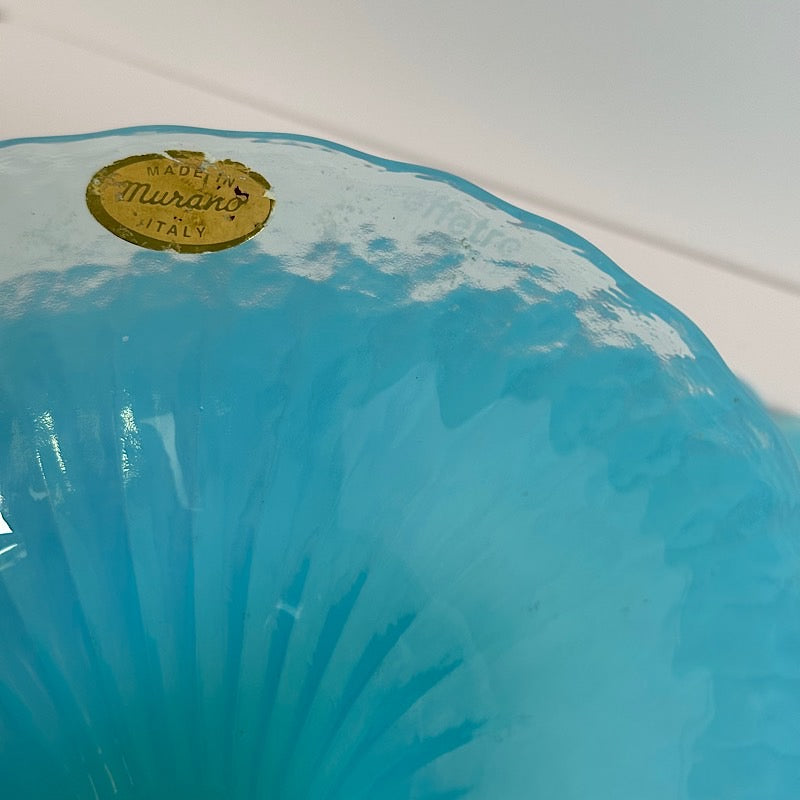 Murano Effetre Blue Opaline Cake Plate