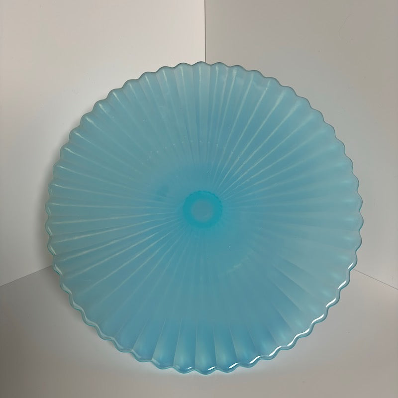Murano Effetre Blue Opaline Cake Plate
