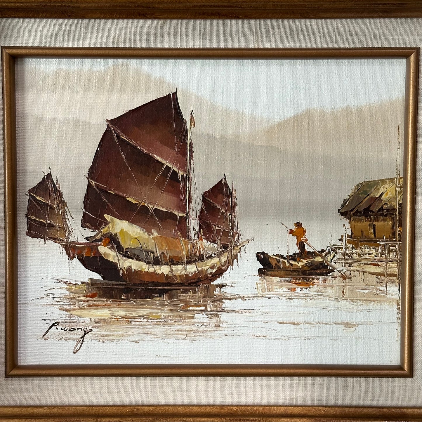 Sailboat Oil Painting - Signed