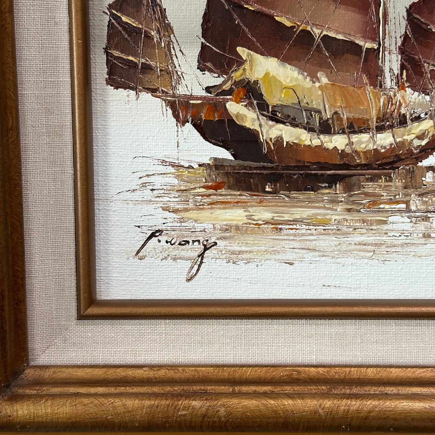 Sailboat Oil Painting - Signed