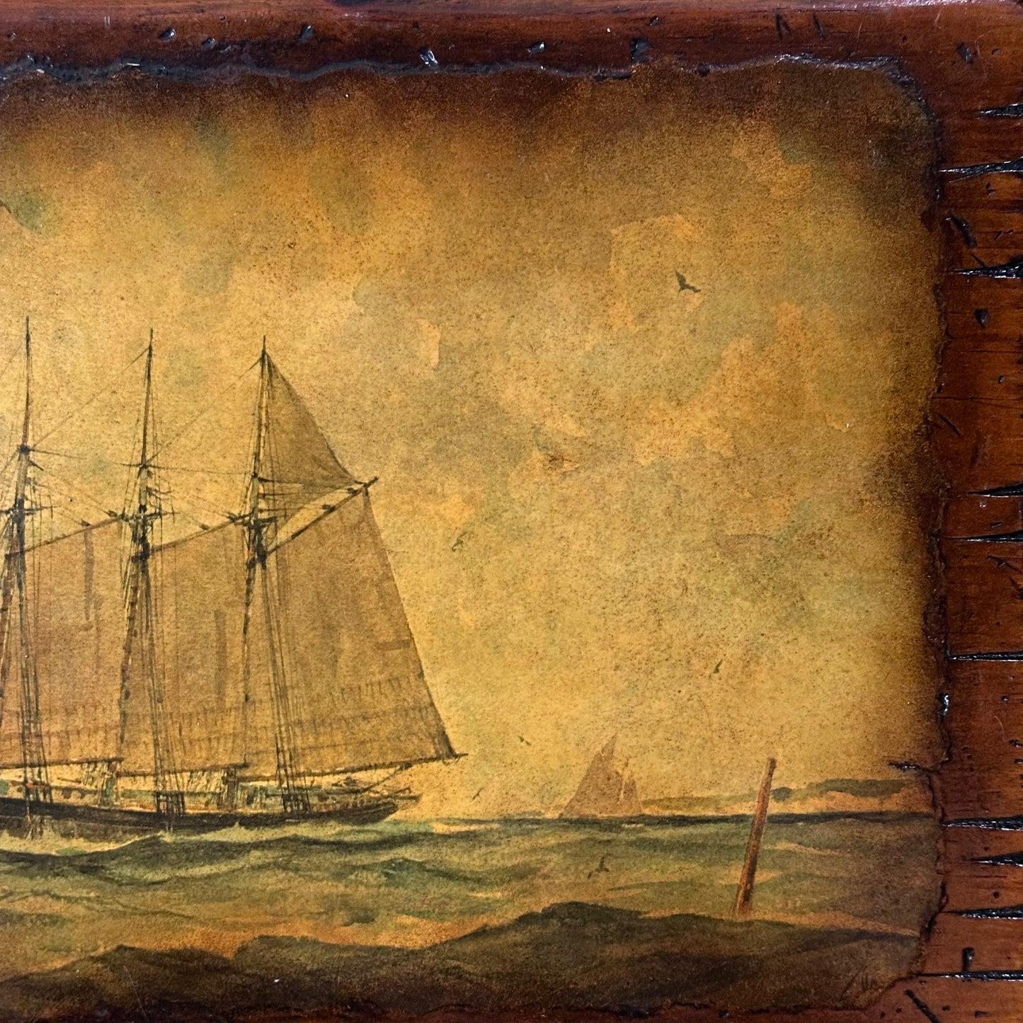 Moody Sailboat on Wood Board