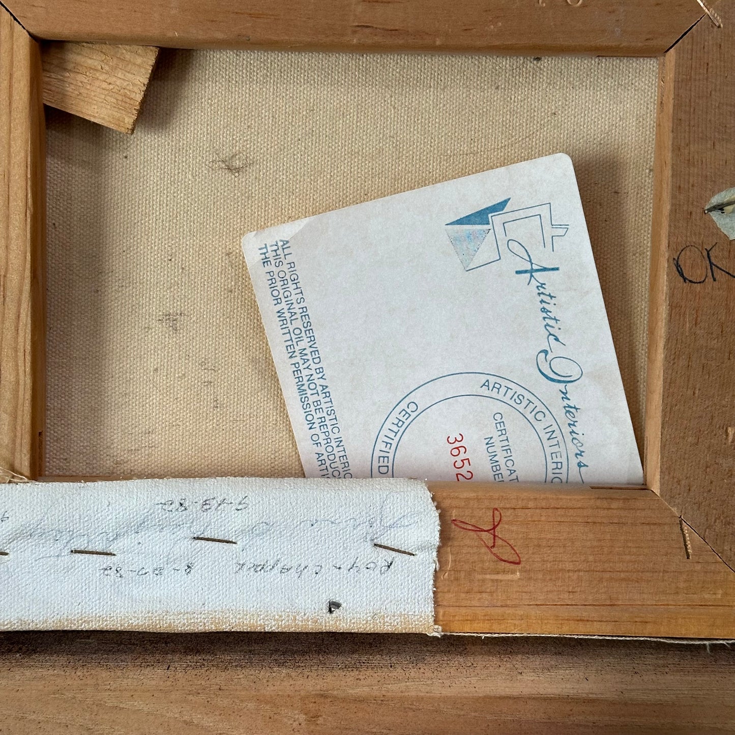 Vintage Handpainted Beach Scenery in a Wood Frame