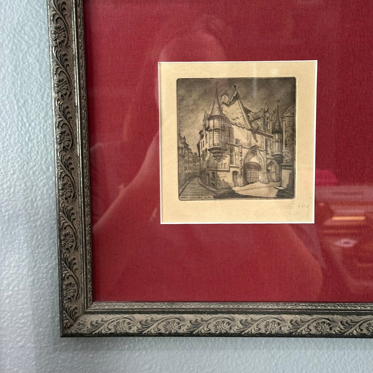 Paris - Hotel De Sens Signed Vintage Etching