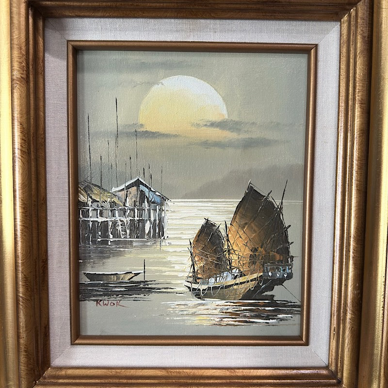 Sailboat Oil Painting - Signed