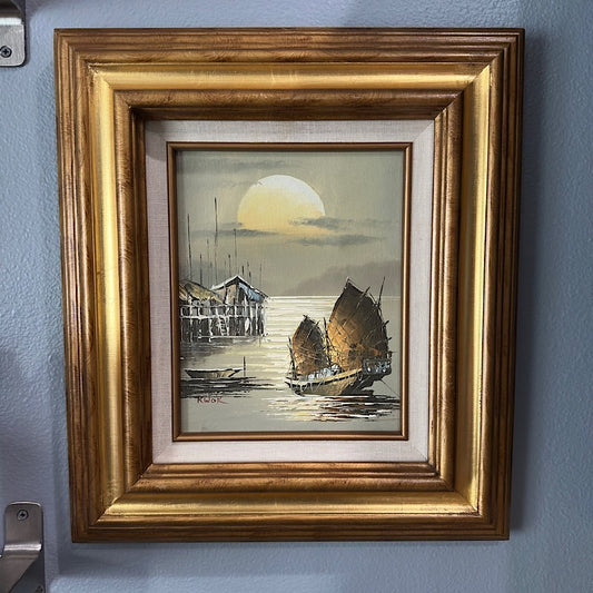 Sailboat Oil Painting - Signed