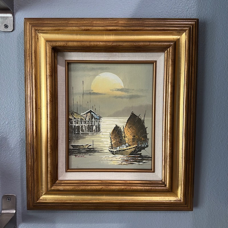 Sailboat Oil Painting - Signed