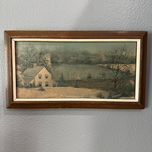 Moody Print in a Wood Frame