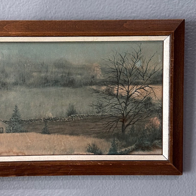 Vintage Moody Print in a Wood Frame