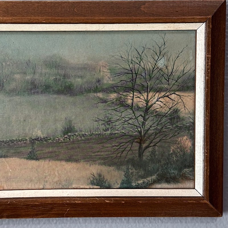 Vintage Moody Print in a Wood Frame