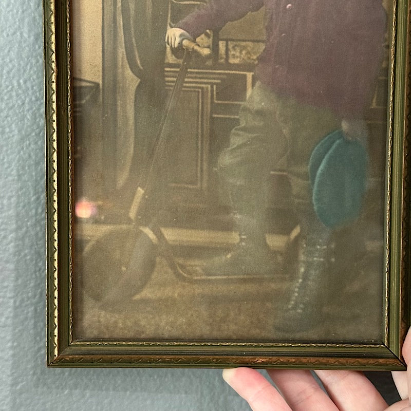 Very Old Portrait in a Wood Frame