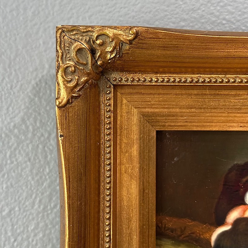 Vintage Handpainted King Charles Puppies by Robert Grace