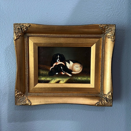 Vintage Handpainted King Charles Puppies by Robert Grace