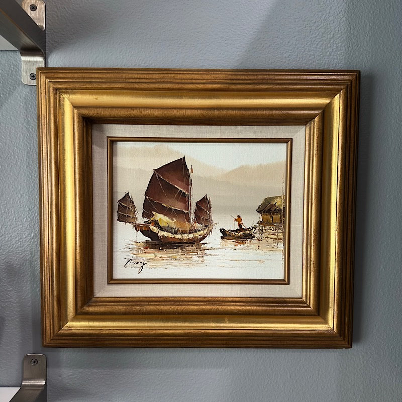 Sailboat Oil Painting - Signed