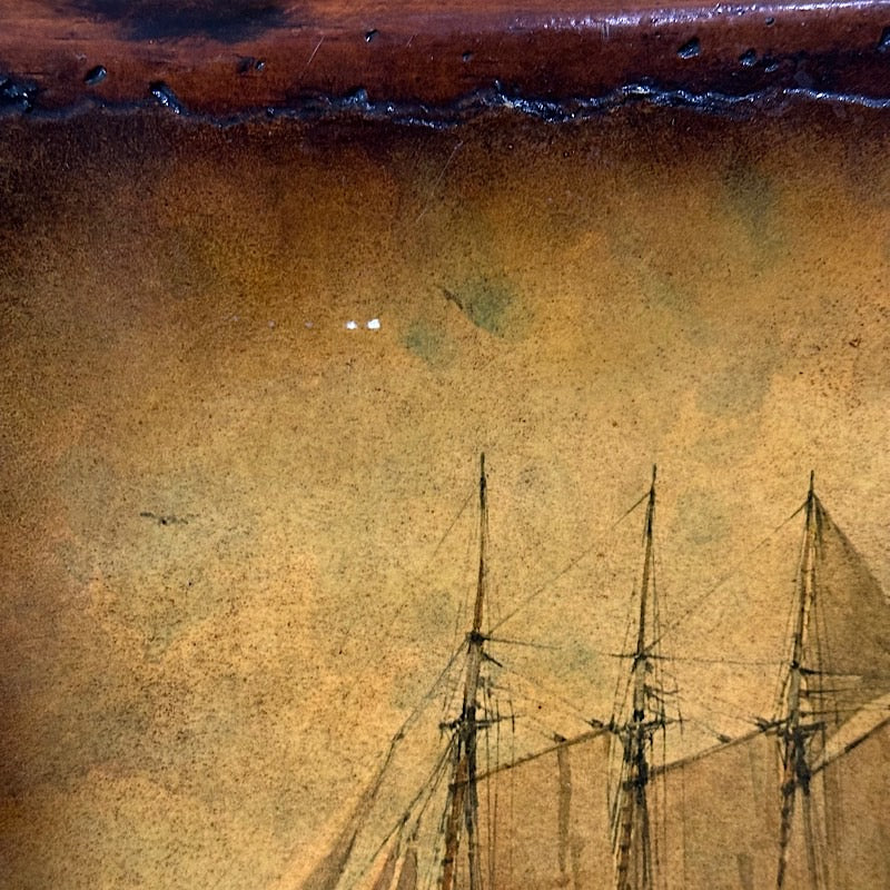 Moody Sailboat on Wood Board