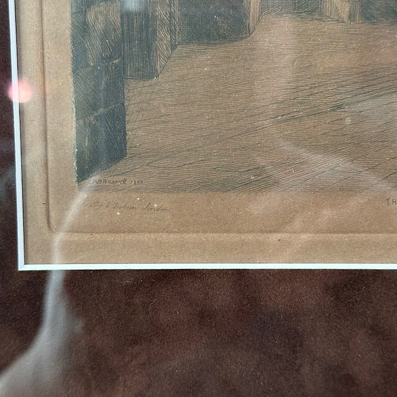 Antique The Beauchamp Tower London Signed Etching