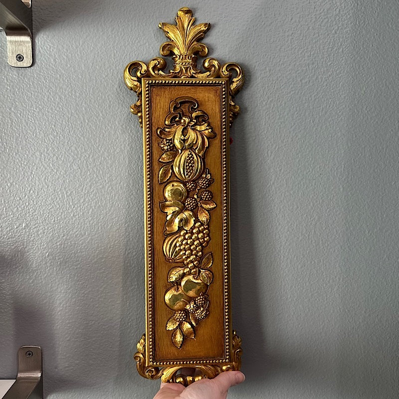 Fruit Gold-Tone Resin Vintage Art by Dart