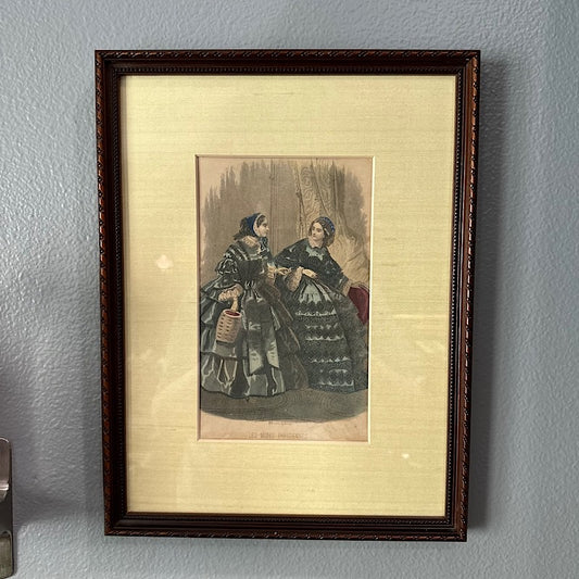 Les Modes Parisiennes Colored Etching in a Wood Frame