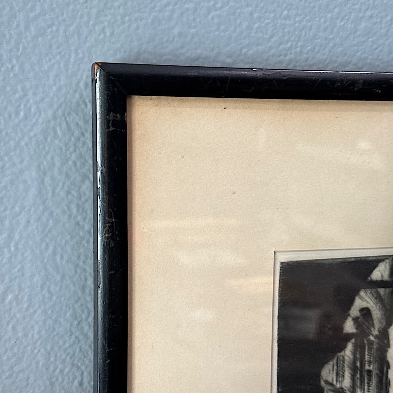 Vintage Lugano Via Pessina by Ernst Zipperer Signed Etching