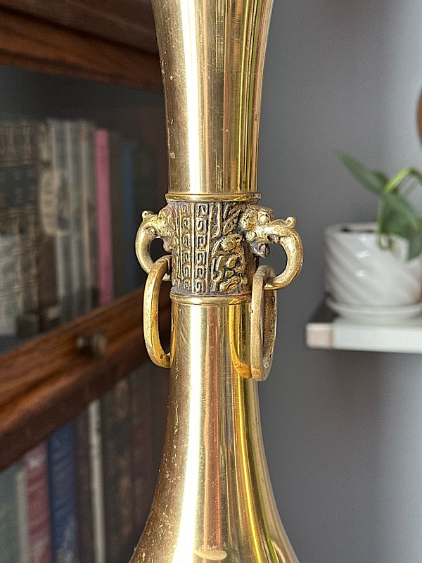 Stunning Pair of Brass Vases - Japan