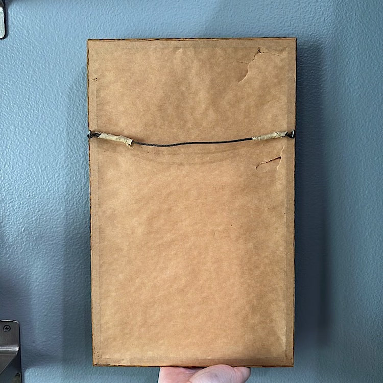 Vintage Yellow Iris Art in a Wood Frame - Signed