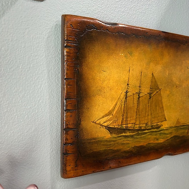 Moody Sailboat on Wood Board