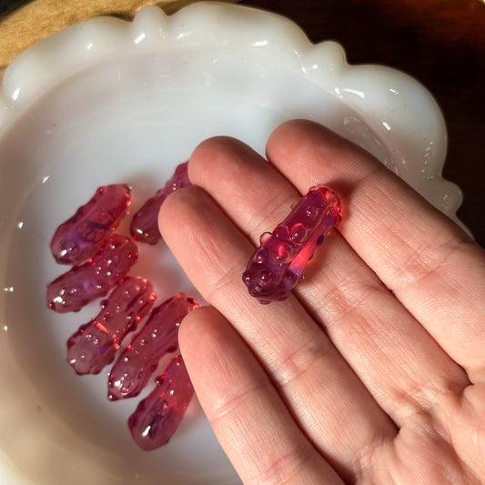 Hot Pink Mini Glass Pickle