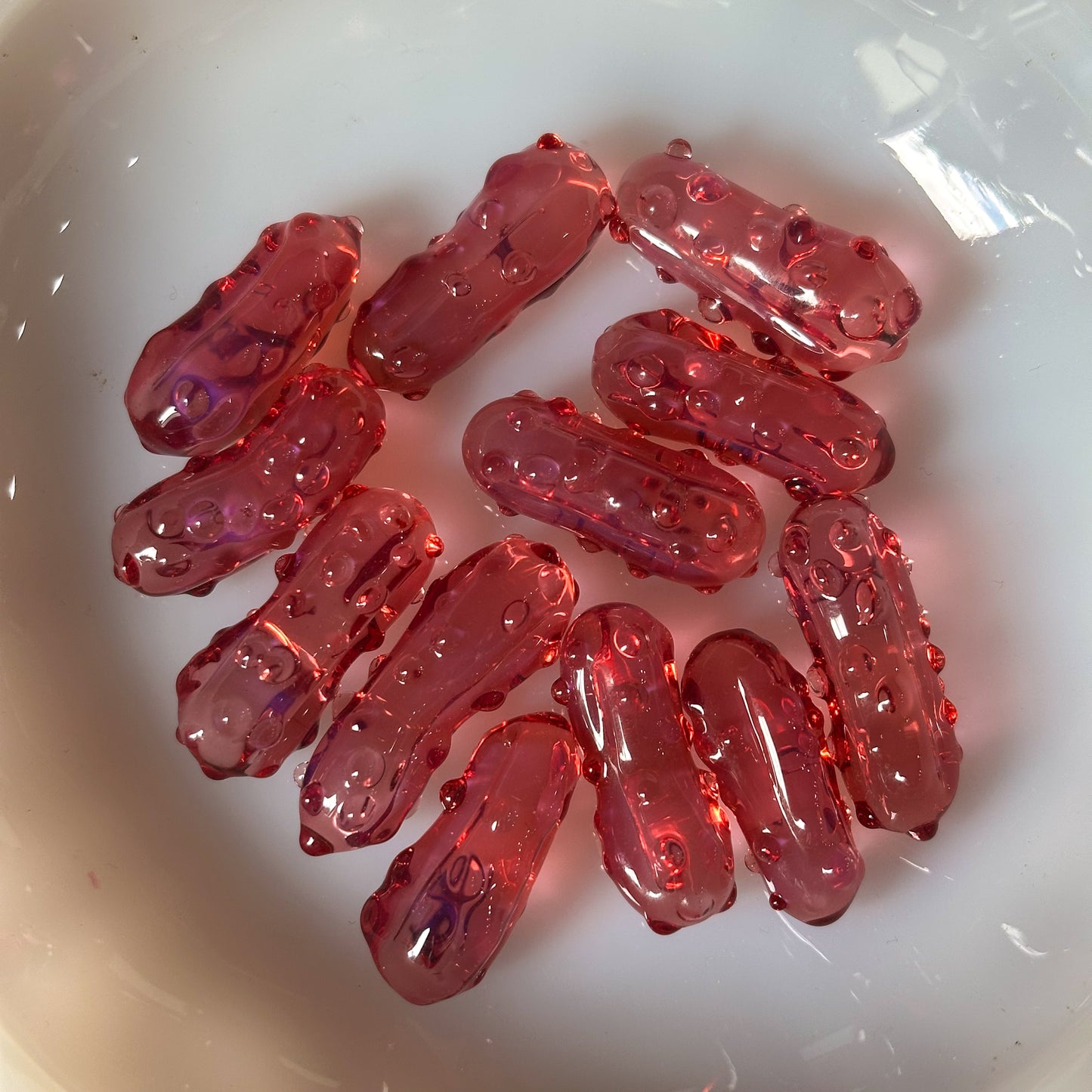 Hot Pink Mini Glass Pickle