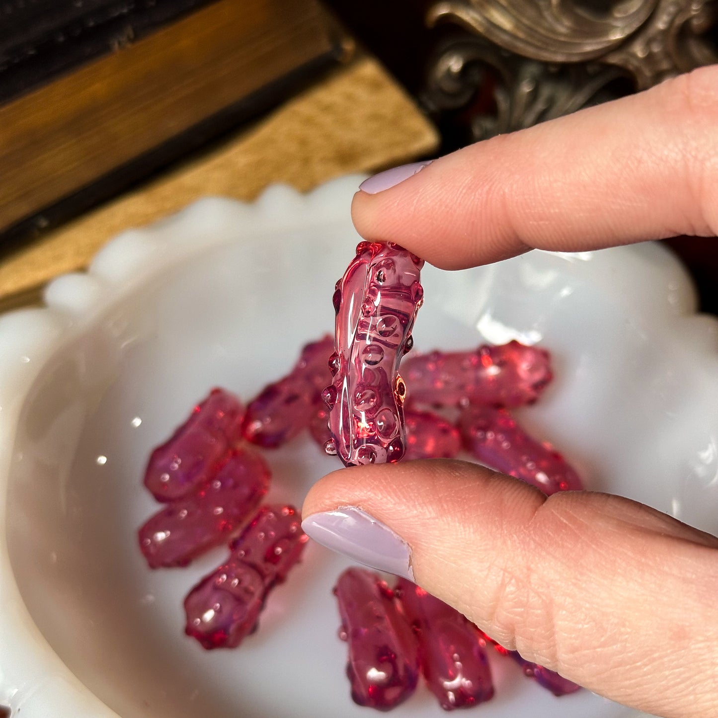 Hot Pink Mini Glass Pickle