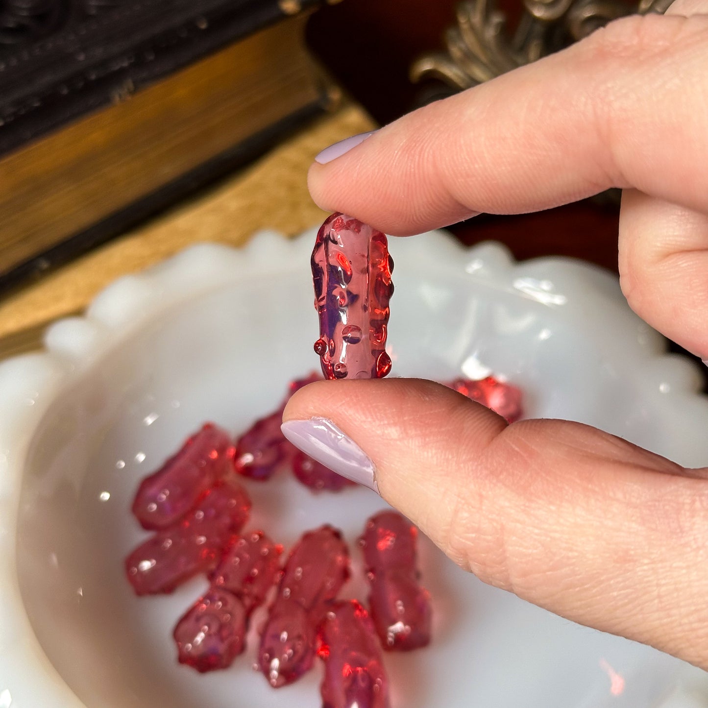 Hot Pink Mini Glass Pickle