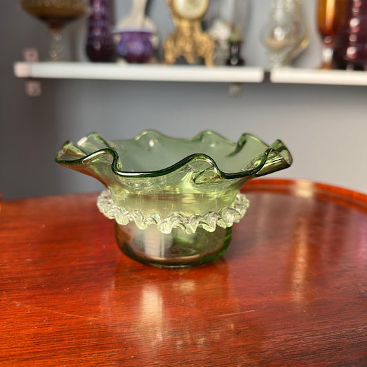 Studio Art Glass Green Bowl