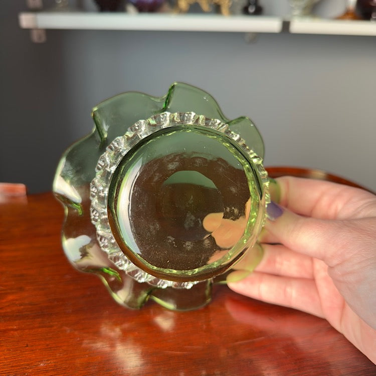 Studio Art Glass Green Bowl