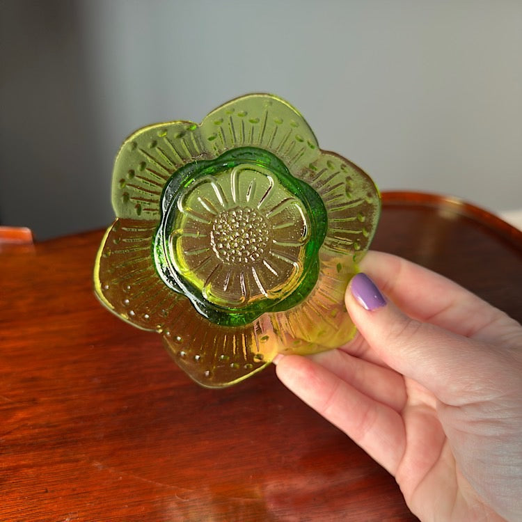 Cute Green Flower Trinket Bowl