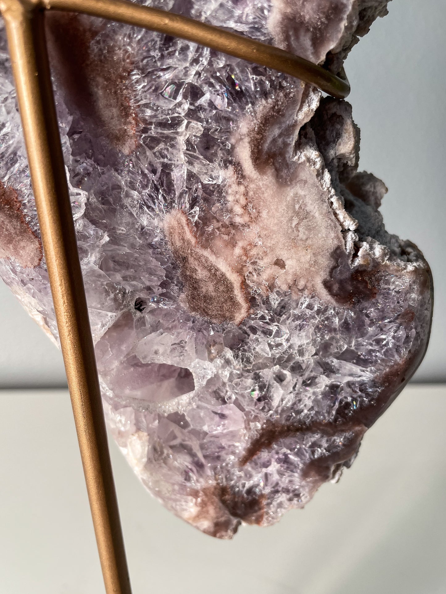 Pink & Purple Amethyst Slab on a Stand