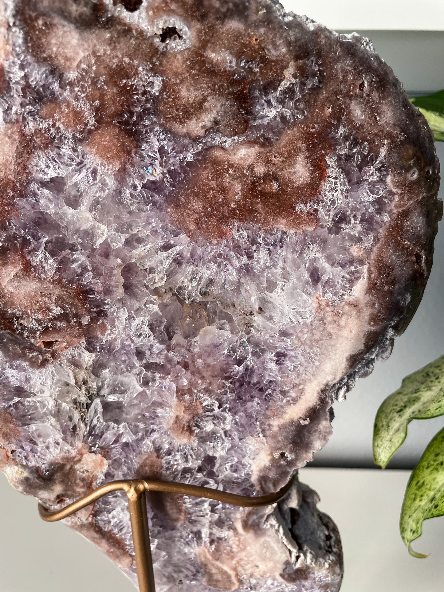 Pink & Purple Amethyst Slab on a Stand