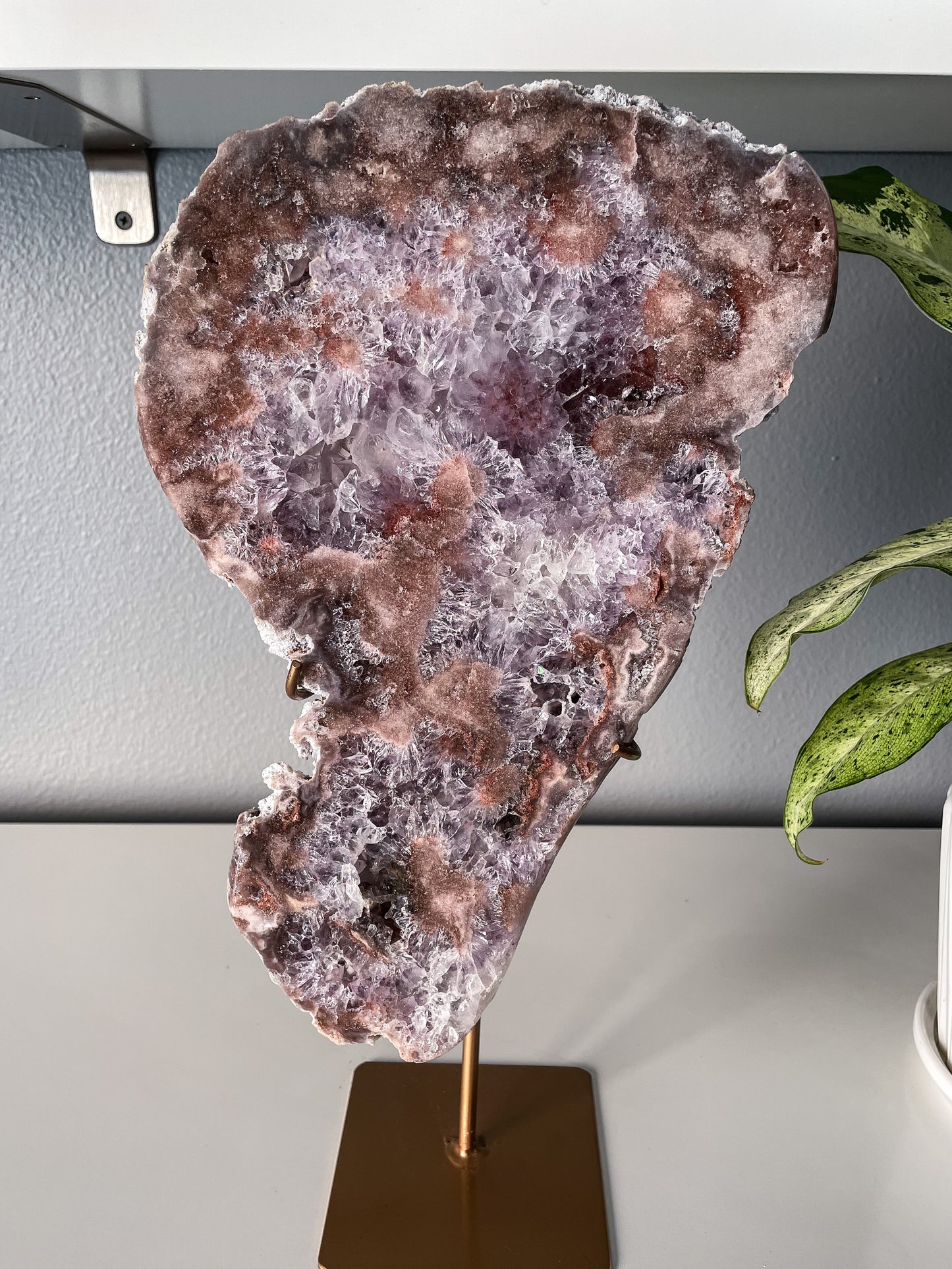 Pink & Purple Amethyst Slab on a Stand