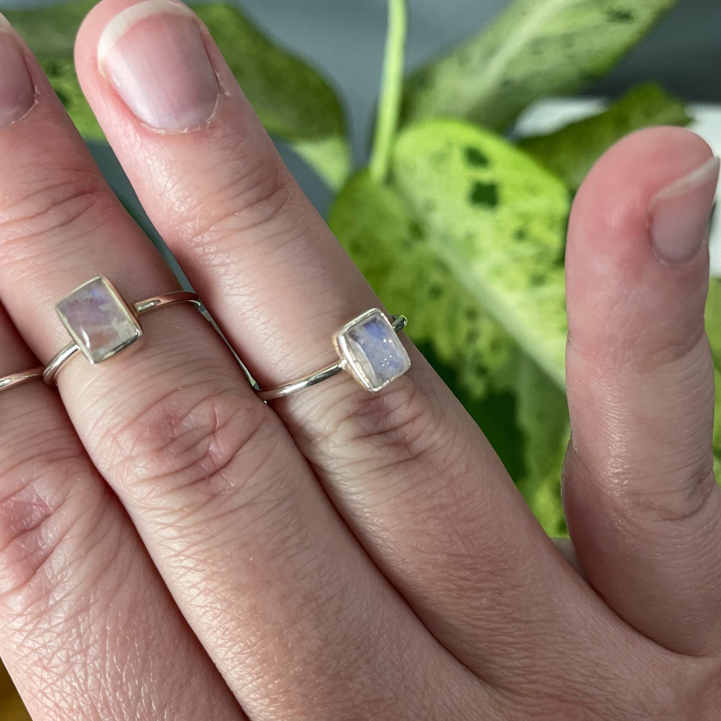 Rainbow Moonstone Ring