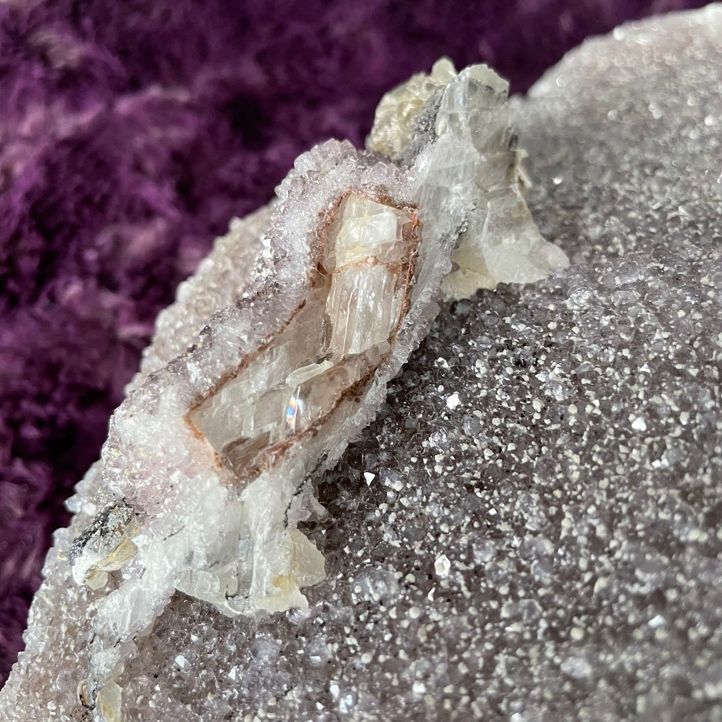 Amethyst with Calcite Cut Base