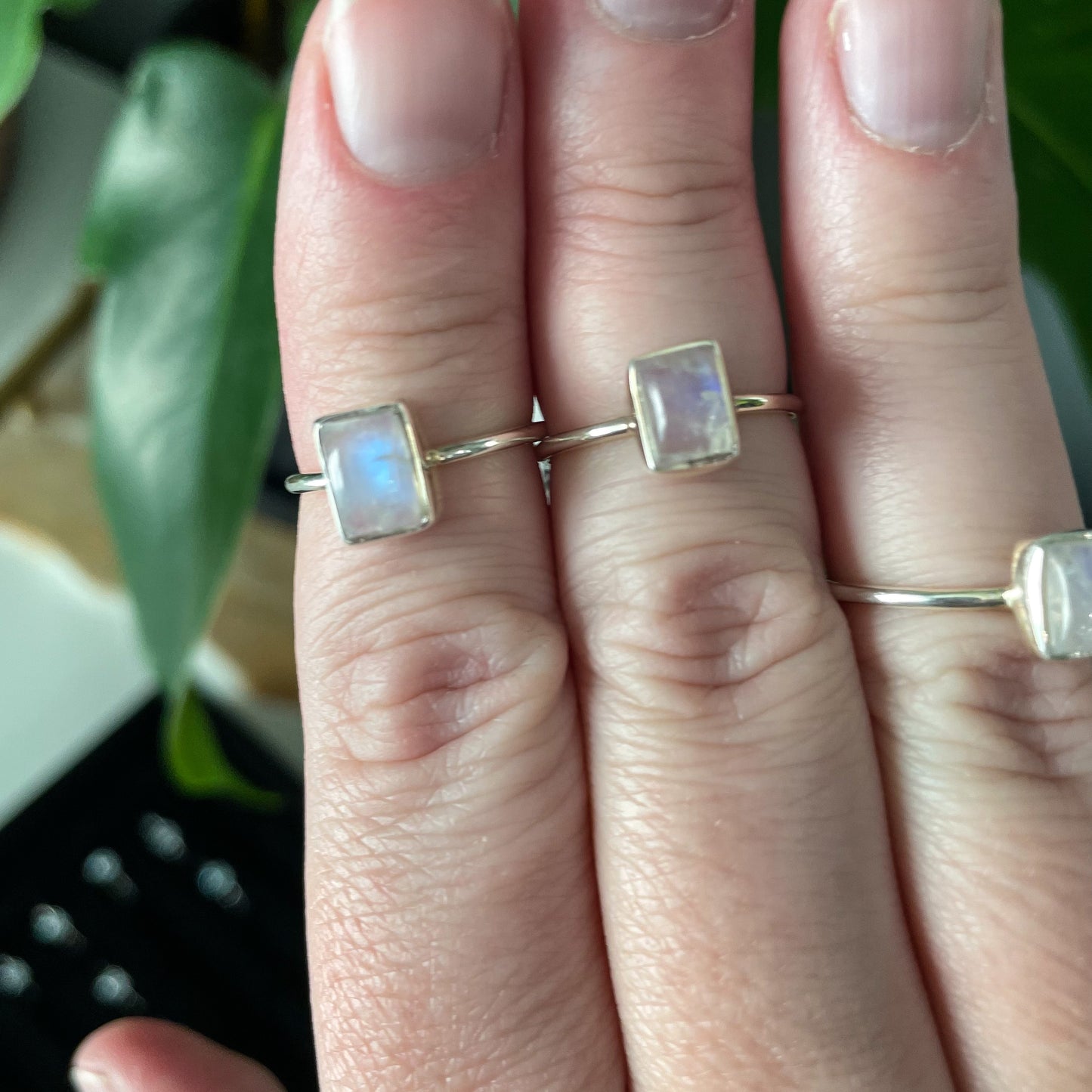 Rainbow Moonstone Ring