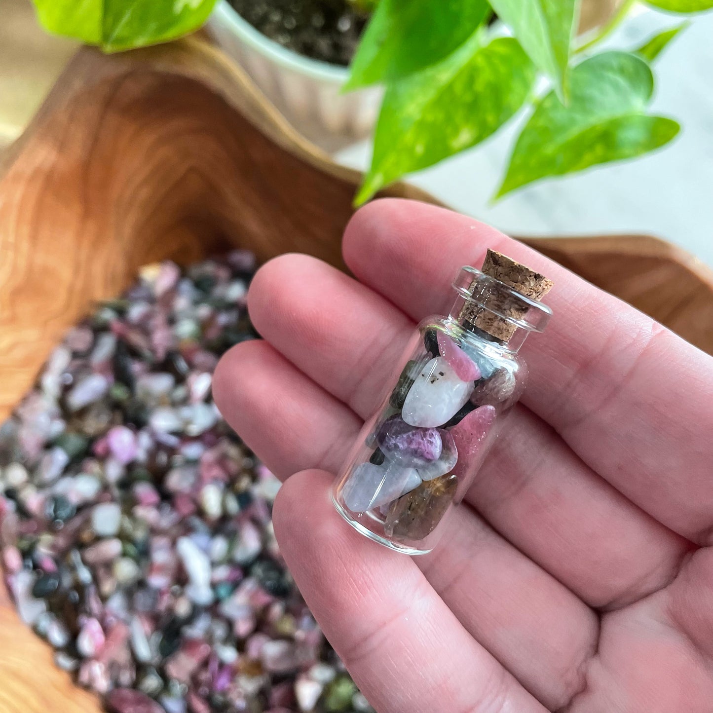 Watermelon Tourmaline Chip Bottle