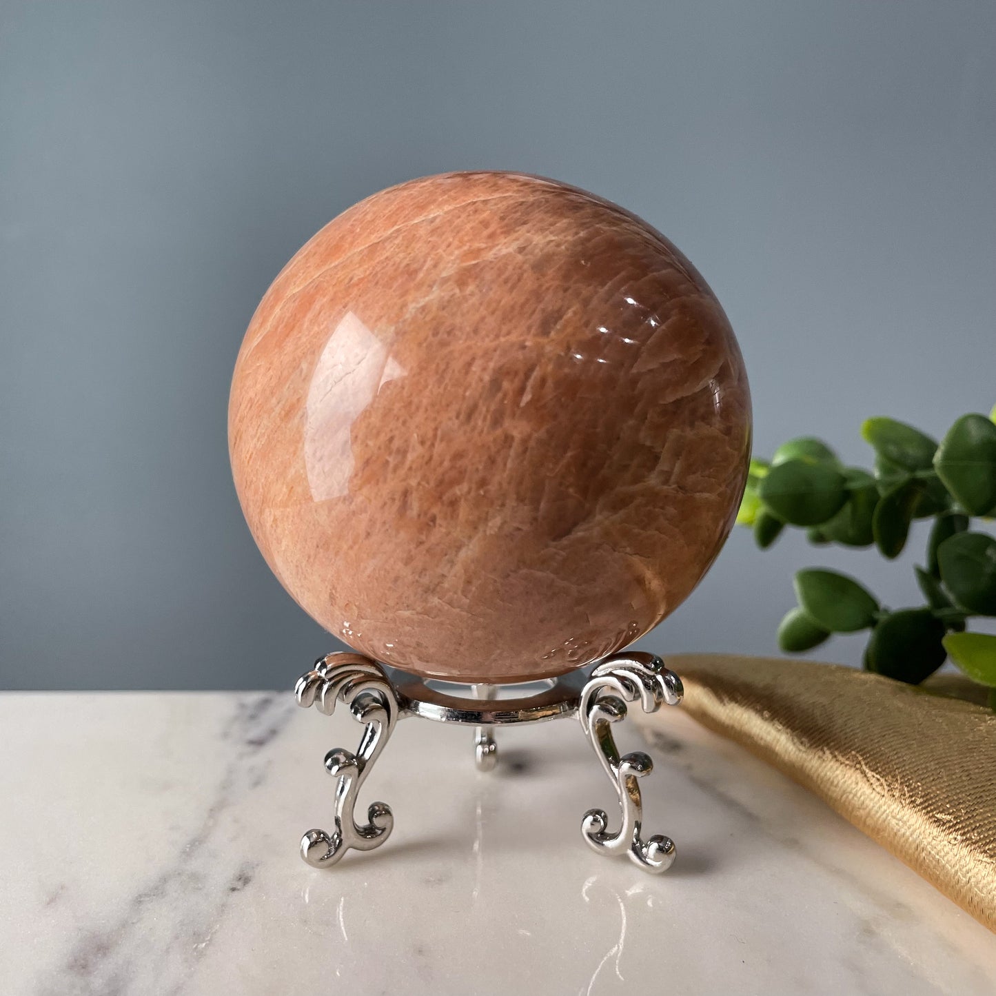 Flashy Peach Moonstone Sphere