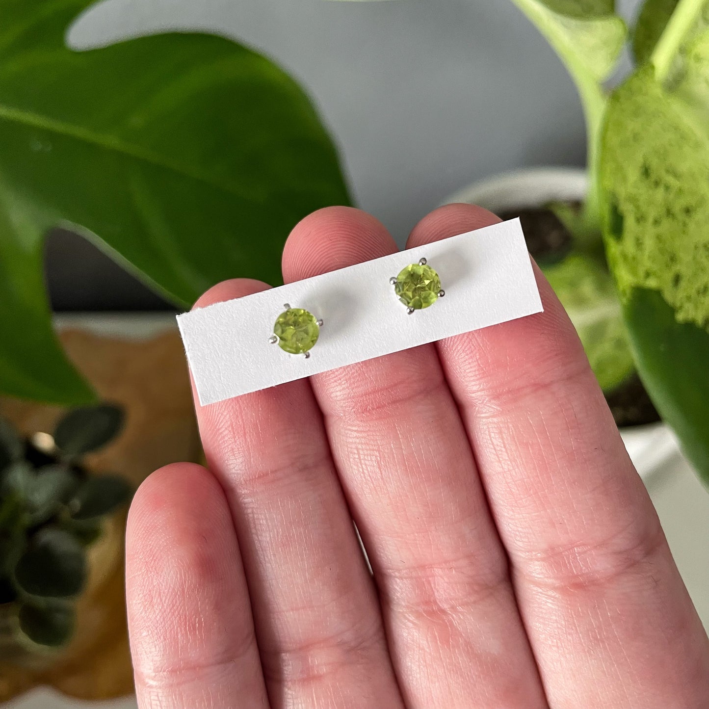 Peridot Stud Earrings