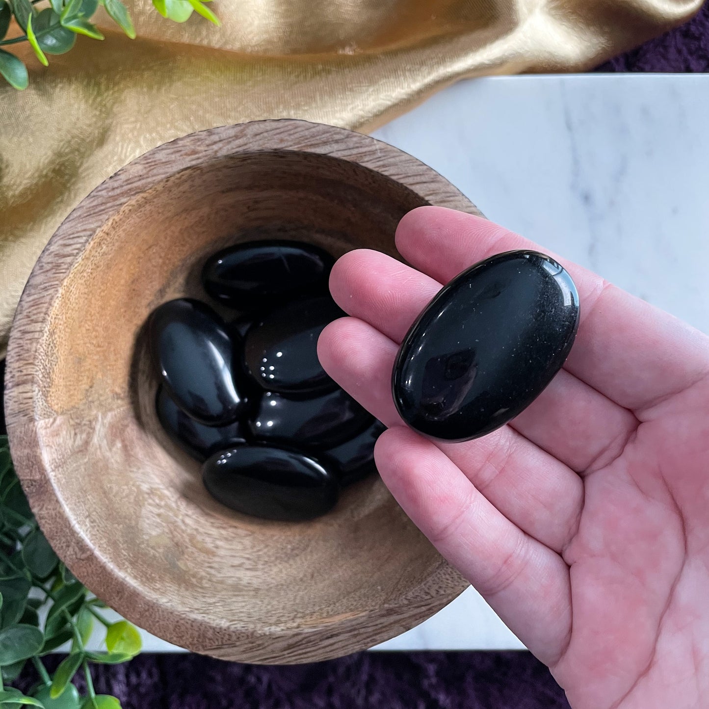 Obsidian Palm Stone