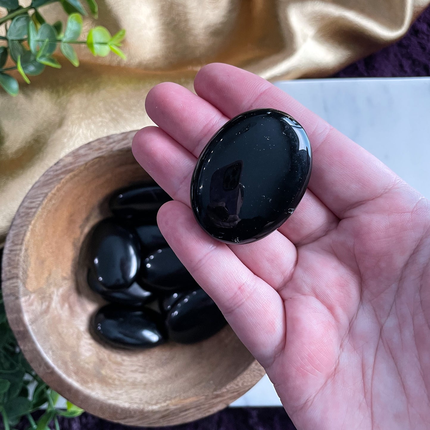 Obsidian Palm Stone