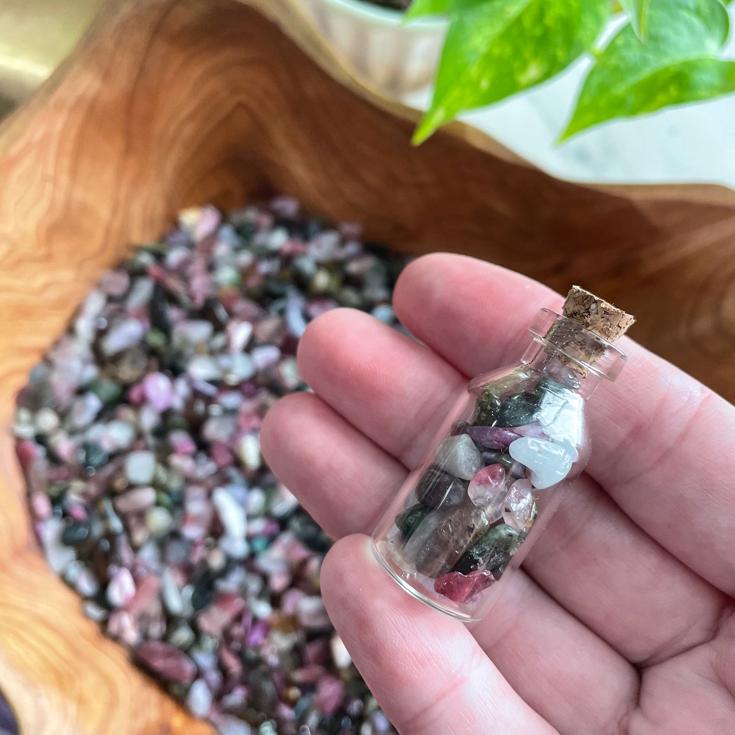 Watermelon Tourmaline Chip Bottle