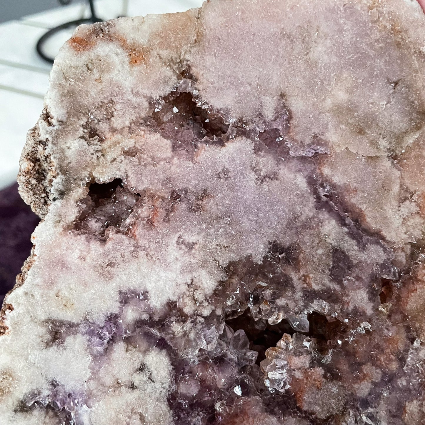 Pink Amethyst Slab on a Stand