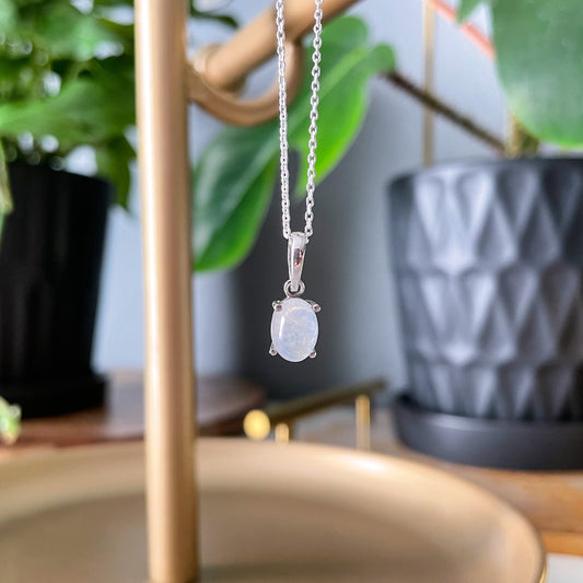 Rainbow Moonstone Pendant Necklace